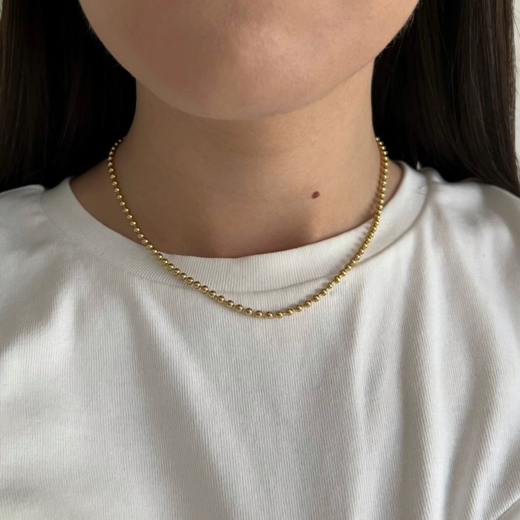 Srebrny pozłacany naszyjnik choker KULKA