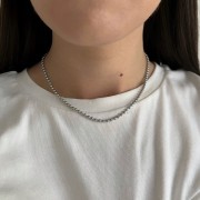 Srebrny naszyjnik choker KULKA