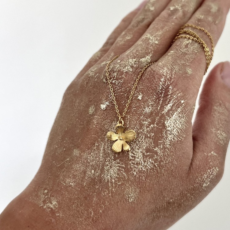 Srebrny pozłacany naszyjnik KWIATEK