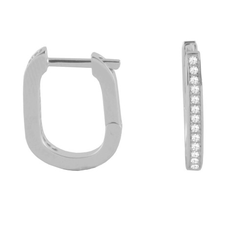 Srebrne kolczyki z cyrkoniami OWAL