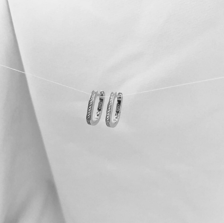 Srebrne kolczyki z cyrkoniami OWAL