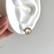 Srebrne pozłacane kolczyki z cyrkoniami KOŁA