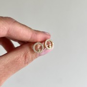 Srebrne pozłacane kolczyki z cyrkoniami KOŁA