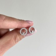 Srebrne kolczyki z cyrkoniami KOŁA