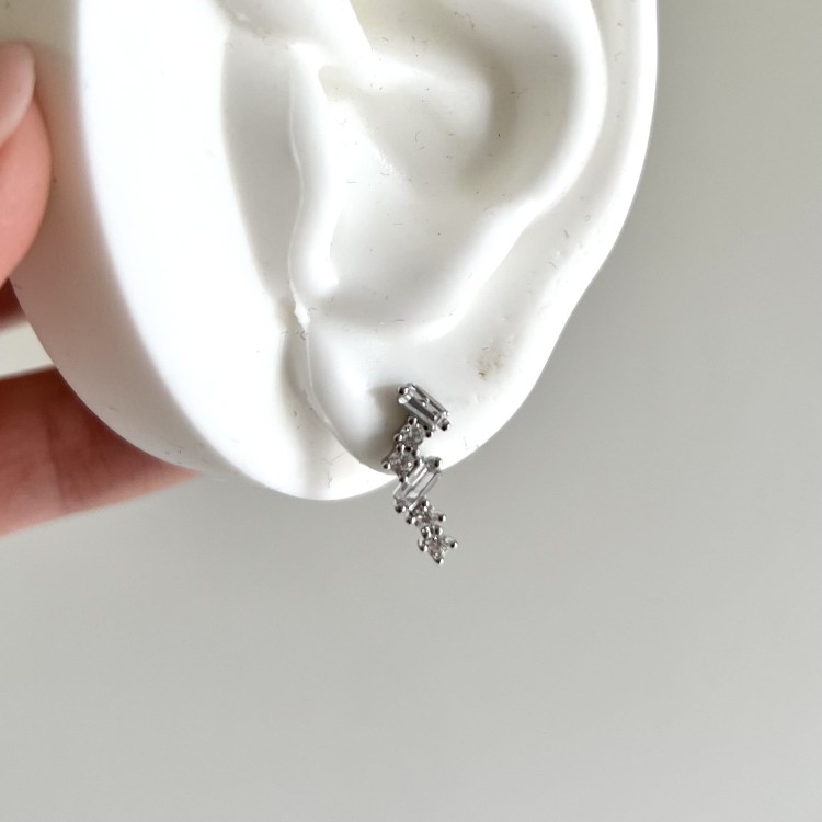 Srebrne kolczyki z cyrkoniami DŁUGIE