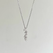 Srebrny naszyjnik z cyrkoniami PODŁUŻNY