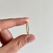 Srebrny pozłacany pierścionek obrączka z cyrkoniami Błyszczący