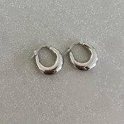 Srebrne kolczyki koła OWALNA  ELEGANCJA