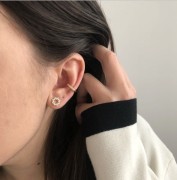 Srebrne pozłacane kolczyki z cyrkoniami złociste