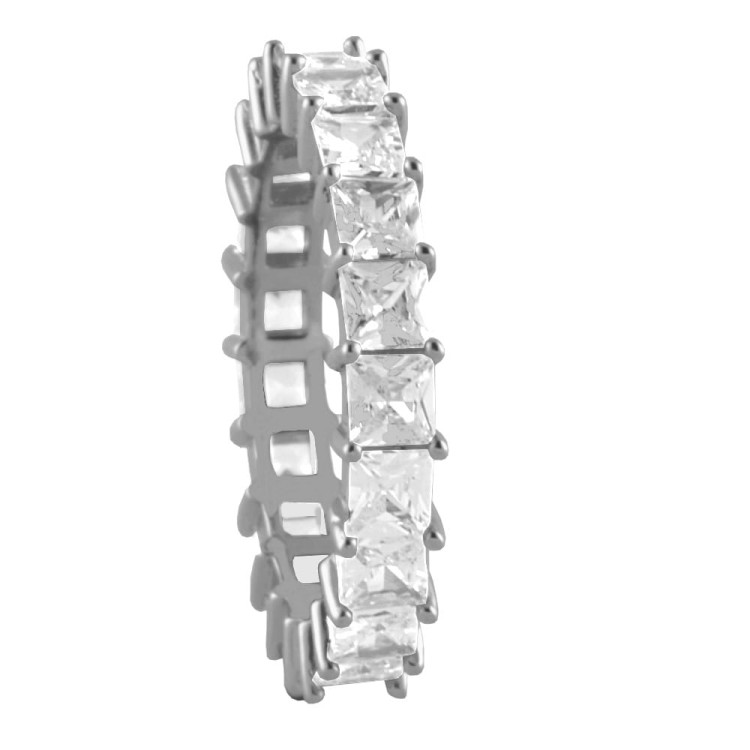 Srebrny pierścionek obrączka z cyrkoniami Luksusowy