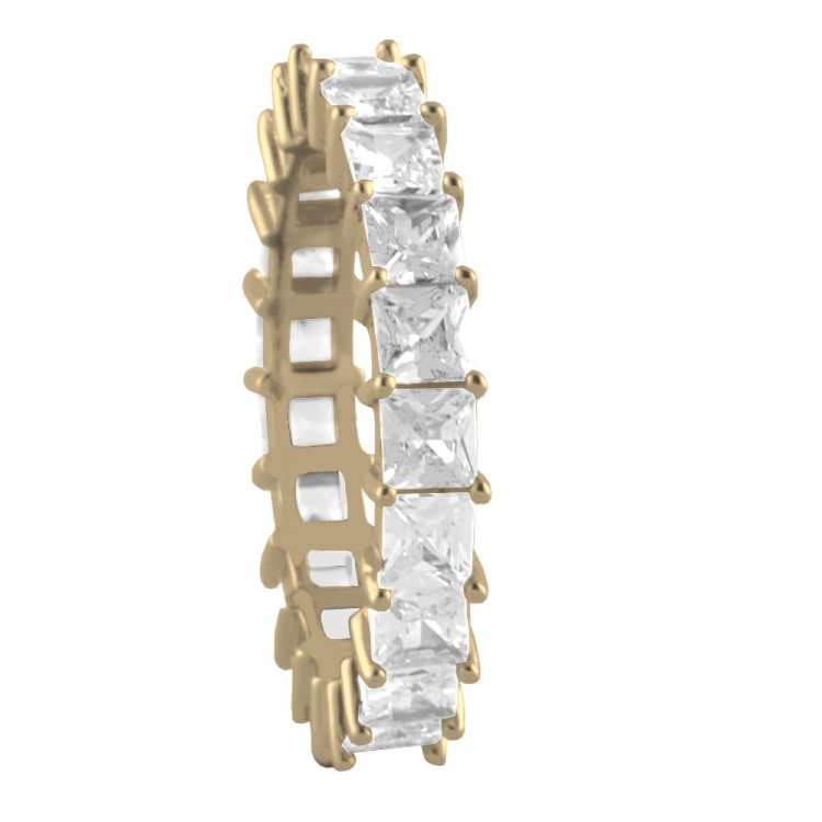 Srebrny pozłacany pierścionek obrączka z cyrkoniami Luksusowy