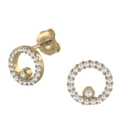 Srebrne pozłacane kolczyki z cyrkoniami KOŁA