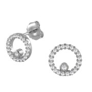 Srebrne kolczyki z cyrkoniami KOŁA