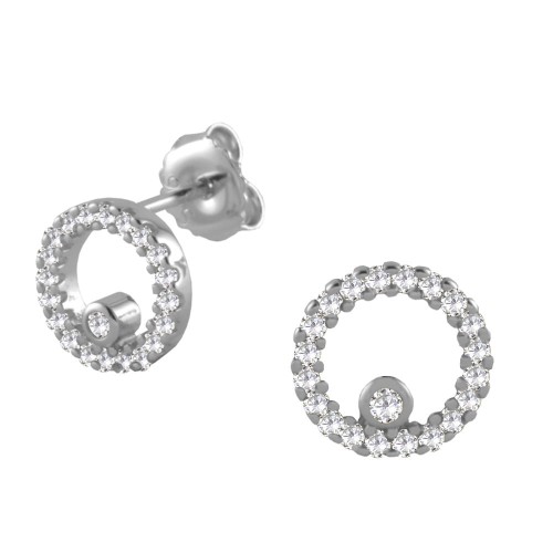 Srebrne kolczyki z cyrkoniami KOŁA