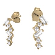 Srebrne pozłacane kolczyki z cyrkoniami DŁUGIE