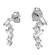 Srebrne kolczyki z cyrkoniami DŁUGIE