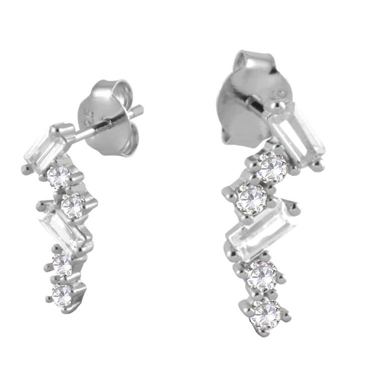 Srebrne kolczyki z cyrkoniami DŁUGIE