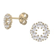 Srebrne pozłacane kolczyki z cyrkoniami złociste