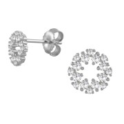 Srebrne kolczyki z cyrkoniami złociste