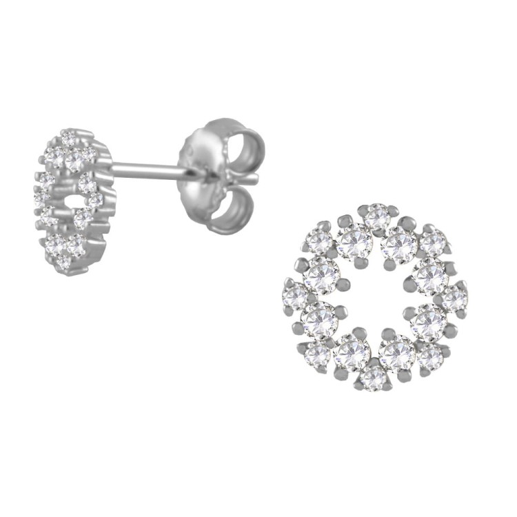 Srebrne kolczyki z cyrkoniami złociste