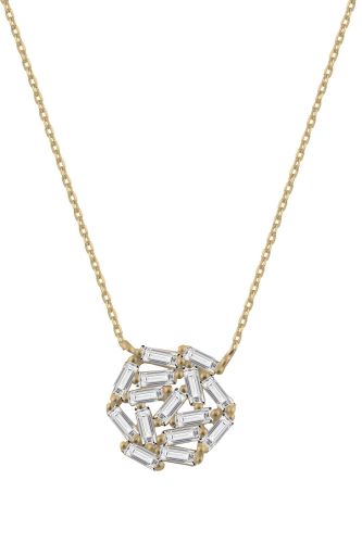 Srebrny pozłacany naszyjnik z cyrkoniami