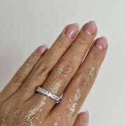 Srebrny pierścionek obrączka z cyrkoniami Luksusowy