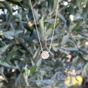 Srebrny pozłacany naszyjnik z cyrkoniami