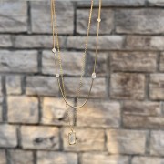 Srebrny pozłacany naszyjnik choker z cyrkoniami