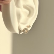 Srebrne pozłacane kolczyki z cyrkoniami złociste