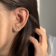 Srebrne pozłacane kolczyki z cyrkoniami złociste