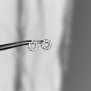 Srebrne kolczyki z cyrkoniami złociste