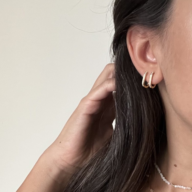 Srebrne kolczyki z cyrkoniami OWAL