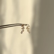 Srebrne pozłacane kolczyki z cyrkoniami DŁUGIE