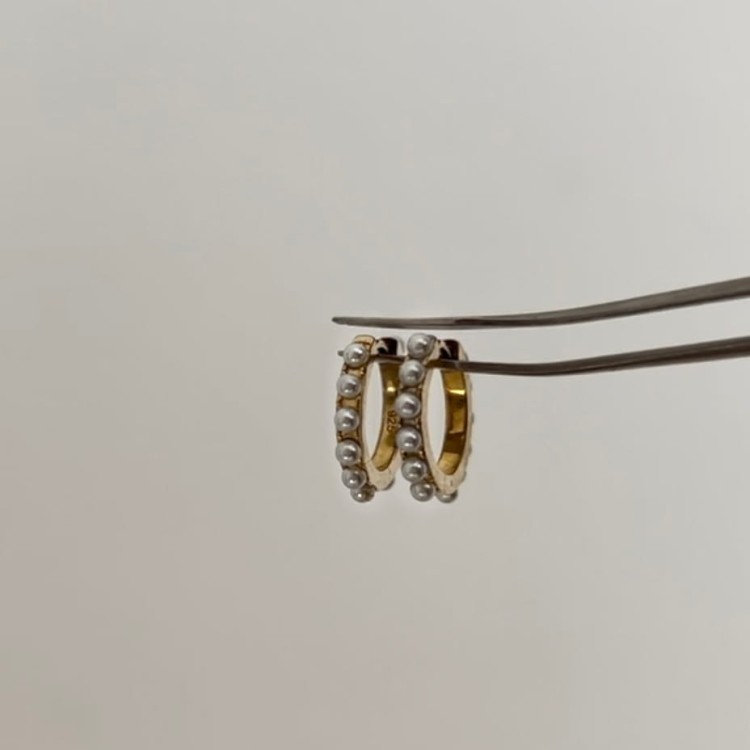 Srebrne pozłacane kolczyki koła PEREŁKI