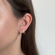 Srebrne pozłacane kolczyki owalne