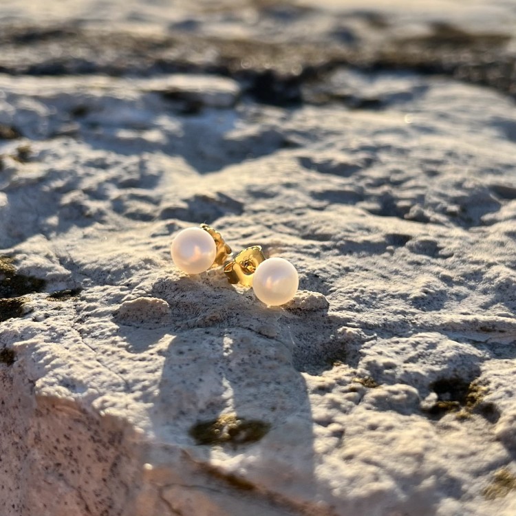Srebrne kolczyki PERŁA naturalna hodowlana