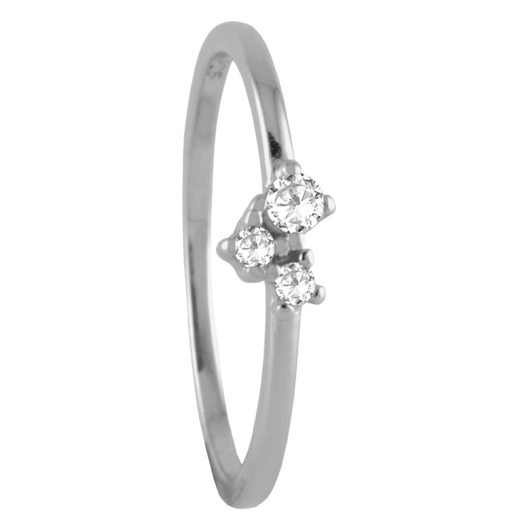 Srebrny pierścionek z cyrkoniami delikatny