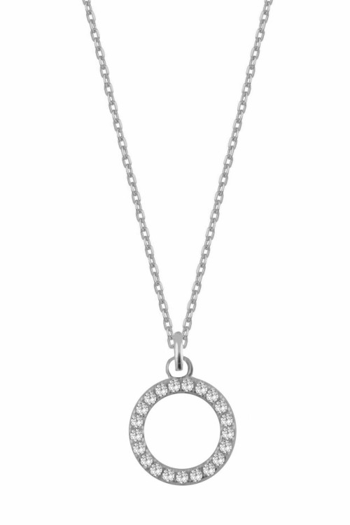 Srebrny naszyjnik koło z cyrkoniami