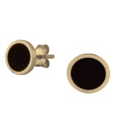 Srebrne pozłacane kolczyki koła czarne