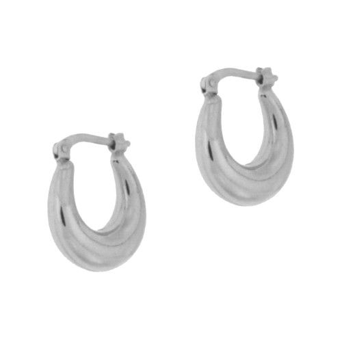 Srebrne kolczyki koła OWALNA  ELEGANCJA