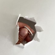 Srebrny pierścionek obrączka z cyrkoniami Błyszczący