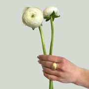 Srebrny pozłacany pierścionek SATYNOWANY