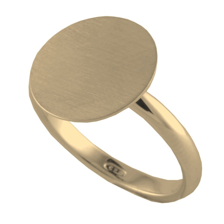 Srebrny pozłacany pierścionek koło