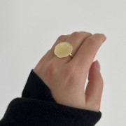 Srebrny pozłacany pierścionek NADTOPIONY