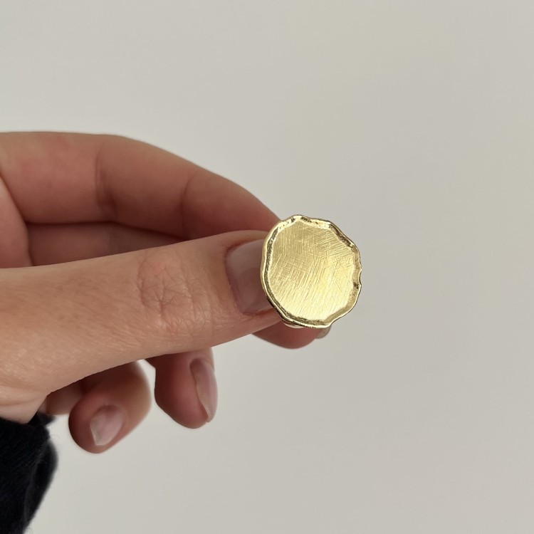 Srebrny pozłacany pierścionek NADTOPIONY