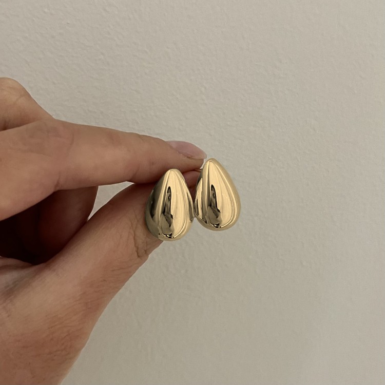 Srebrne pozłacane kolczyki KROPLE