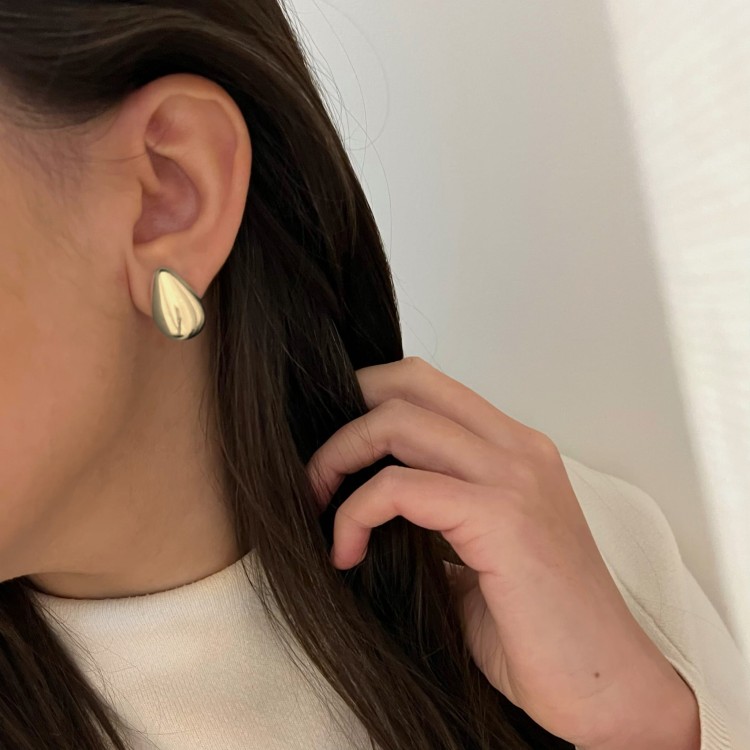 Srebrne pozłacane kolczyki KROPLE