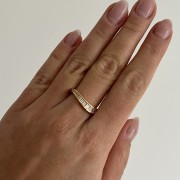 Srebrny pozłacany pierścionek z cyrkoniami FORMA 2