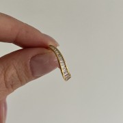 Srebrny pozłacany pierścionek z cyrkoniami FORMA 2