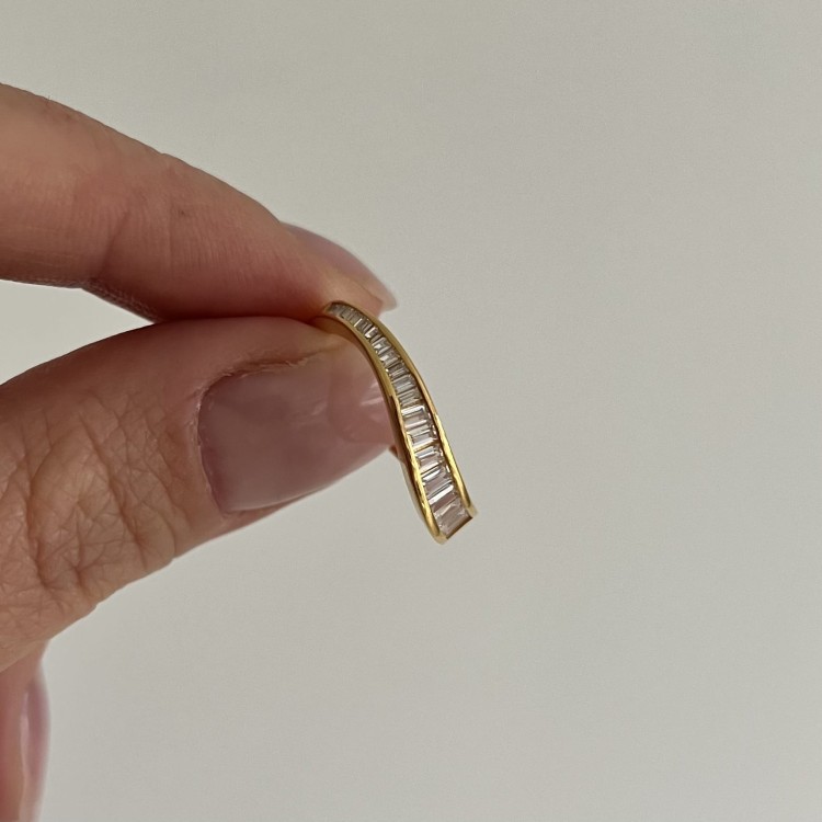 Srebrny pozłacany pierścionek z cyrkoniami FORMA 2